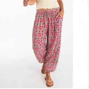 NATURAL LIFE Pink Floral Wide Leg Pants